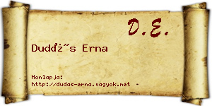 Dudás Erna névjegykártya
