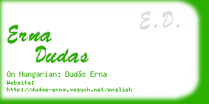 erna dudas business card