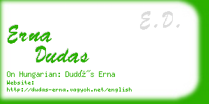 erna dudas business card